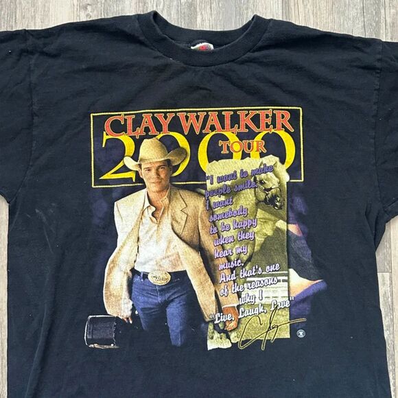 Vintage 2000s Clay Walker Concert Tour T-Shirt Size XL Country band tee - Picture 2 of 4